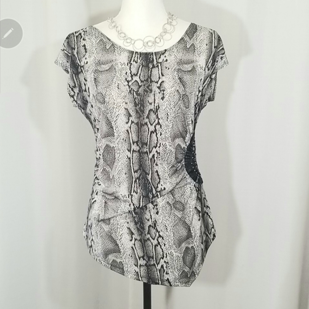 Bleecker & McDougal animal print beaded top. PM